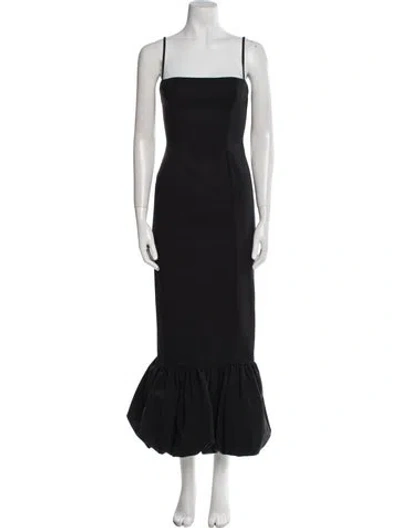 Pre-owned Helsa Square Neckline Long Dress In Black