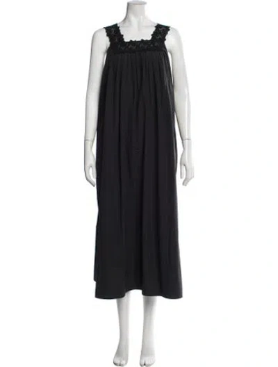 Pre-owned Helsa Square Neckline Long Dress In Black