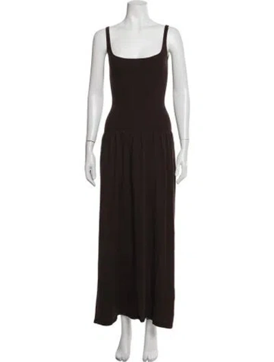 Pre-owned Helsa Square Neckline Long Dress In Brown
