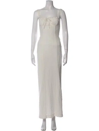 Pre-owned Helsa Square Neckline Long Dress In Gray