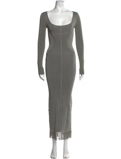 Pre-owned Helsa Square Neckline Long Dress In Grey
