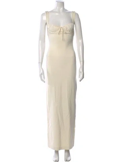 Pre-owned Helsa Square Neckline Long Dress In Neutral