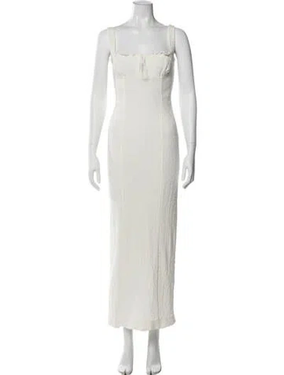 Pre-owned Helsa Square Neckline Long Dress In Neutral