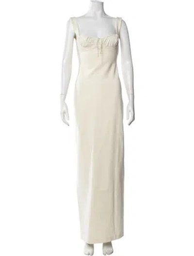 Pre-owned Helsa Square Neckline Long Dress In Neutral