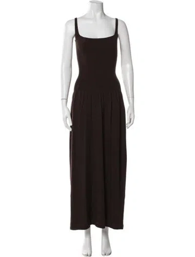 Pre-owned Helsa Square Neckline Long Dress W/ Tags In Brown