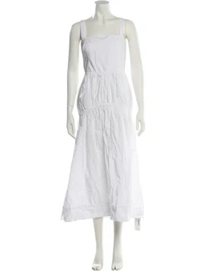 Pre-owned Helsa Square Neckline Long Dress W/ Tags In White