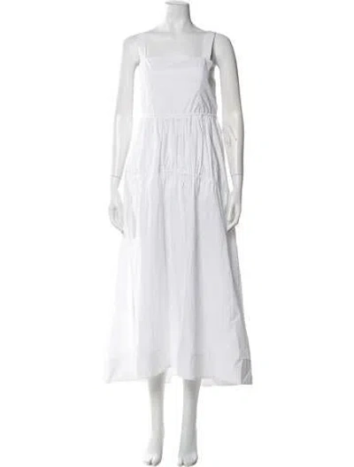 Pre-owned Helsa Square Neckline Long Dress In White