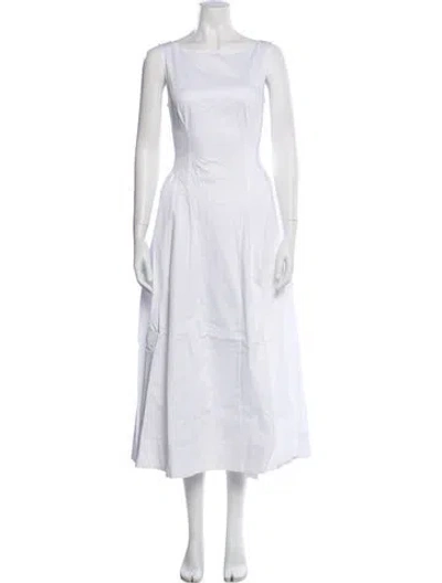 Pre-owned Helsa Square Neckline Long Dress In White