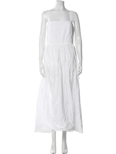 Pre-owned Helsa Square Neckline Long Dress In White