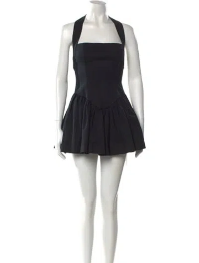 Pre-owned Helsa Square Neckline Mini Dress In Black
