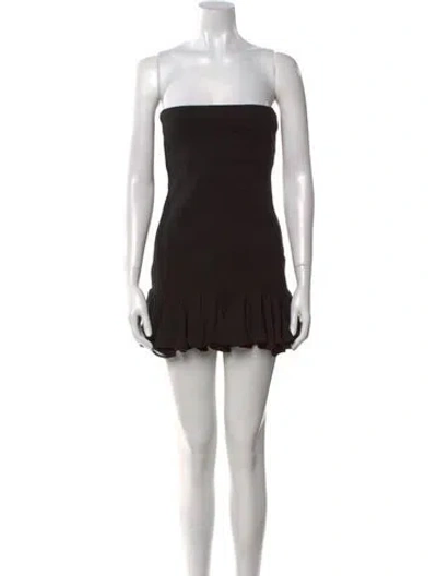 Pre-owned Helsa Square Neckline Mini Dress In Black