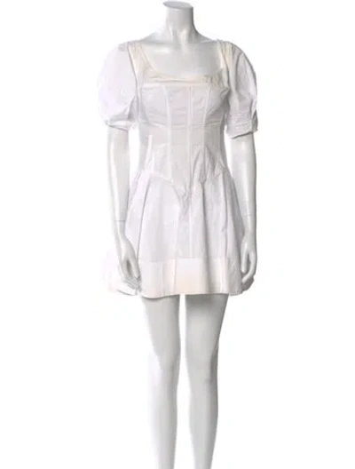 Pre-owned Helsa Square Neckline Mini Dress In Neutral