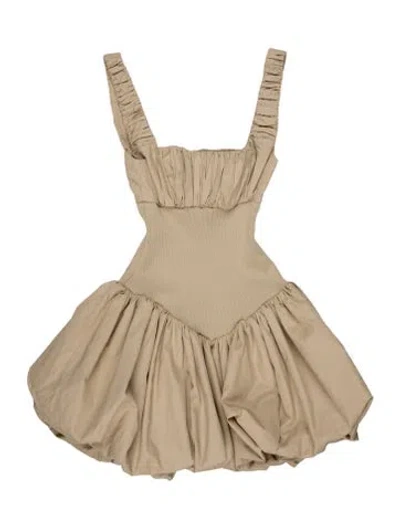 Pre-owned Helsa Square Neckline Mini Dress In Neutral