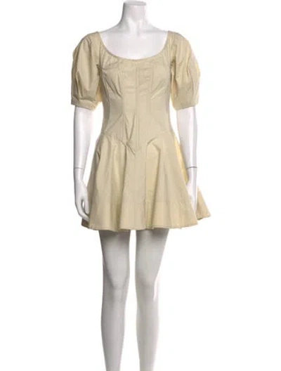 Pre-owned Helsa Square Neckline Mini Dress In Neutral