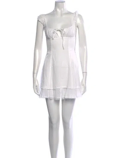 Pre-owned Helsa Square Neckline Mini Dress In Neutrals