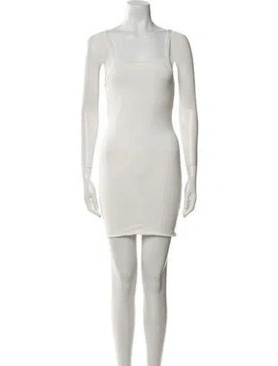 Pre-owned Helsa Square Neckline Mini Dress In White