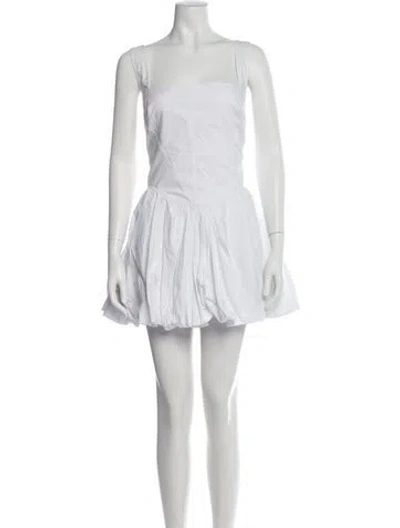 Pre-owned Helsa Square Neckline Mini Dress In White