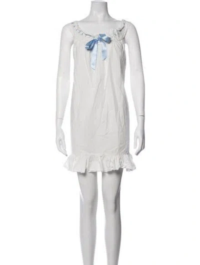 Pre-owned Helsa Square Neckline Mini Dress In White