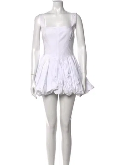 Pre-owned Helsa Square Neckline Mini Dress In White