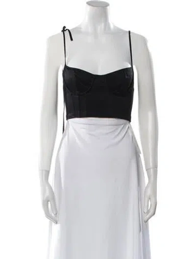 Pre-owned Helsa Square Neckline Sleeveless Crop Top In White