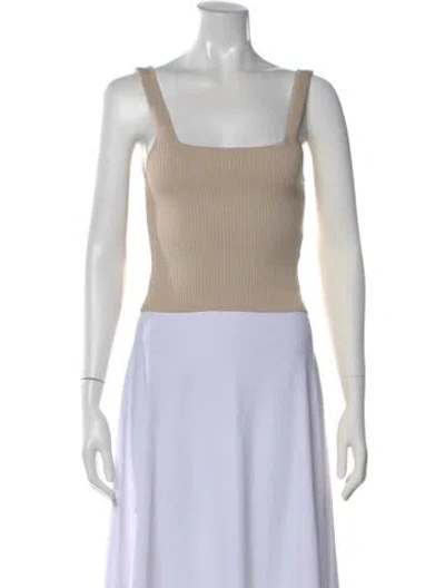 Pre-owned Helsa Square Neckline Sleeveless Top In Neutral