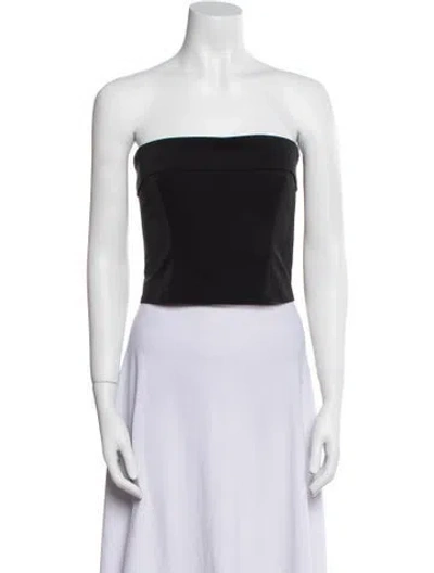 Pre-owned Helsa Strapless Crop Top In Black