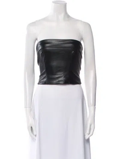 Pre-owned Helsa Strapless Crop Top In Black