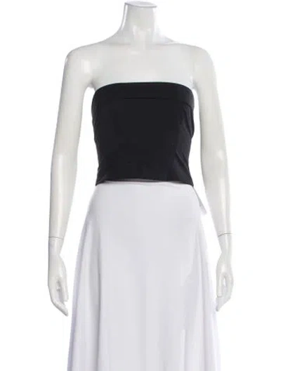 Pre-owned Helsa Strapless Crop Top In Black