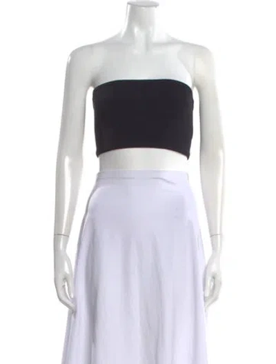 Pre-owned Helsa Strapless Crop Top In Black
