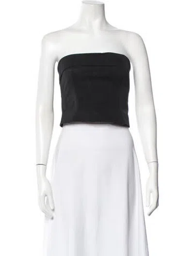 Pre-owned Helsa Strapless Crop Top In Black