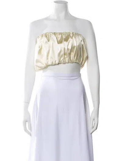 Pre-owned Helsa Strapless Crop Top In Neutral