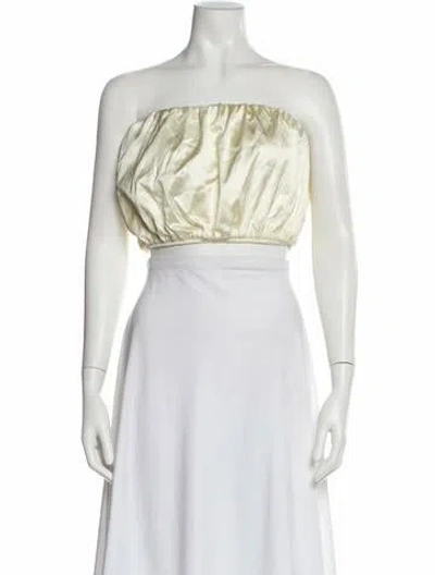 Pre-owned Helsa Strapless Crop Top In Neutral