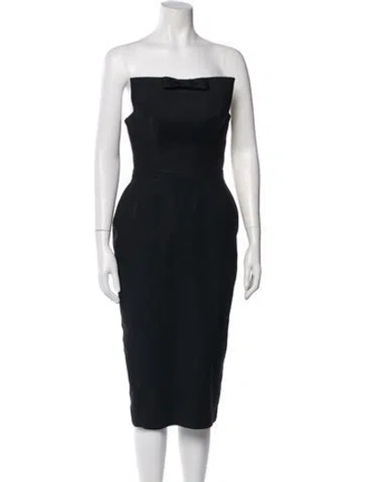 Pre-owned Helsa Strapless Knee-length Dress In Black