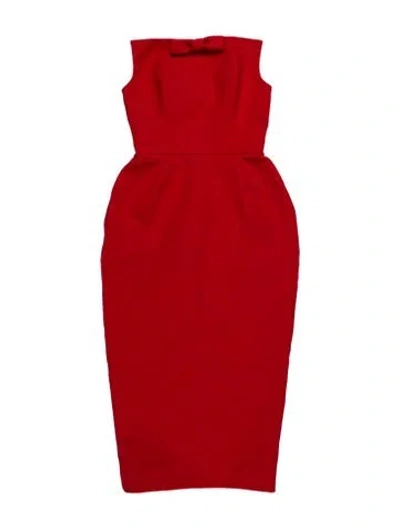 Pre-owned Helsa Strapless Knee-length Dress In Red