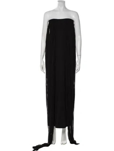 Pre-owned Helsa Strapless Long Dress In Black