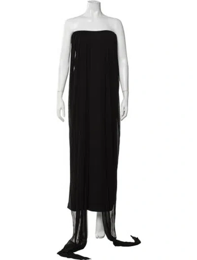 Pre-owned Helsa Strapless Long Dress In Black