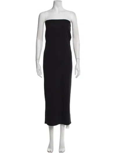 Pre-owned Helsa Strapless Long Dress In Black