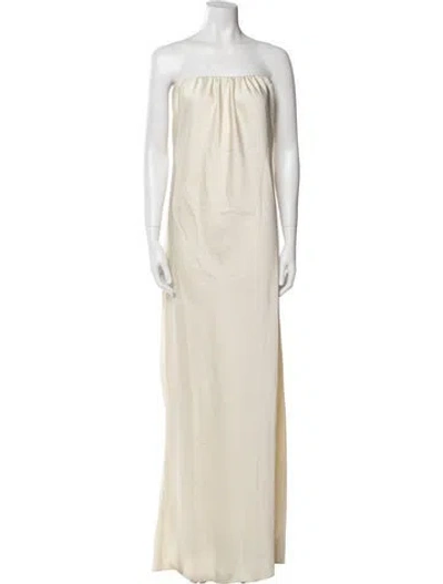 Pre-owned Helsa Strapless Long Dress In Neutral