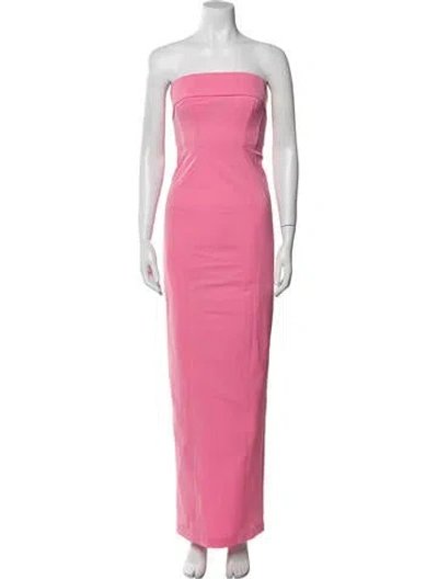 Pre-owned Helsa Strapless Long Dress In Pink
