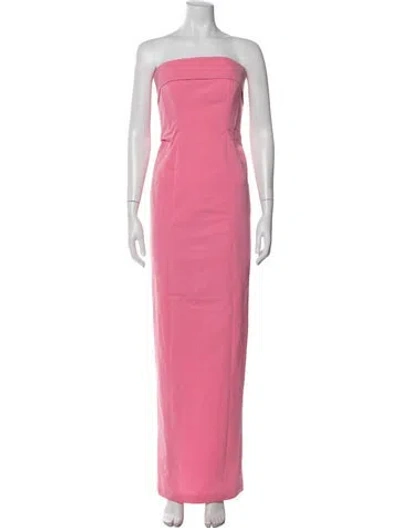 Pre-owned Helsa Strapless Long Dress In Pink
