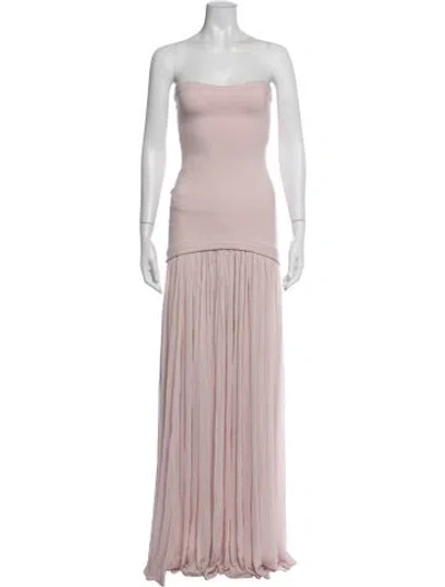 Pre-owned Helsa Strapless Long Dress In Pink