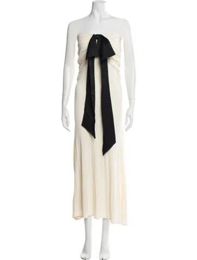 Pre-owned Helsa Strapless Long Dress W/ Tags In Neutral
