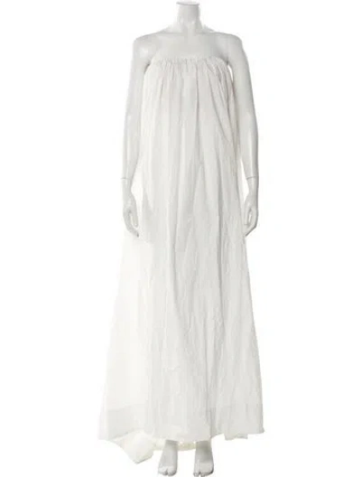 Pre-owned Helsa Strapless Long Dress W/ Tags In White