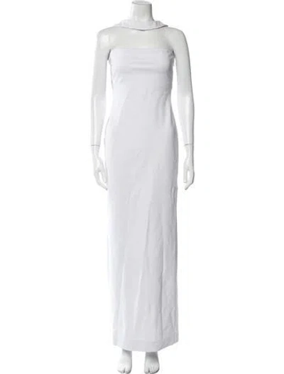 Pre-owned Helsa Strapless Long Dress In White