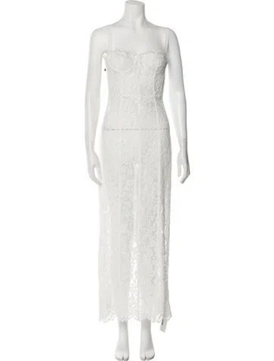 Pre-owned Helsa Strapless Long Dress In White