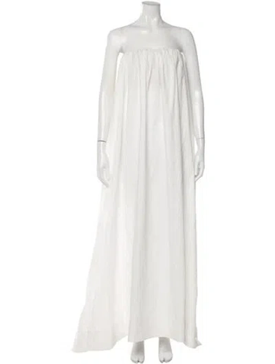 Pre-owned Helsa Strapless Long Dress In White