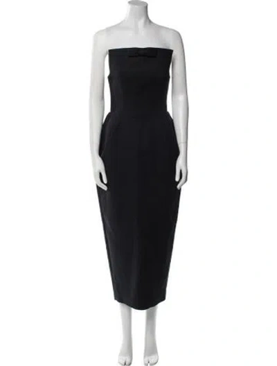 Pre-owned Helsa Strapless Midi Length Dress In Black