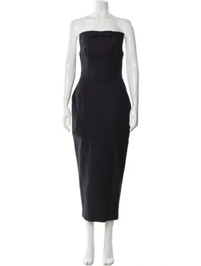 Pre-owned Helsa Strapless Midi Length Dress In Gray