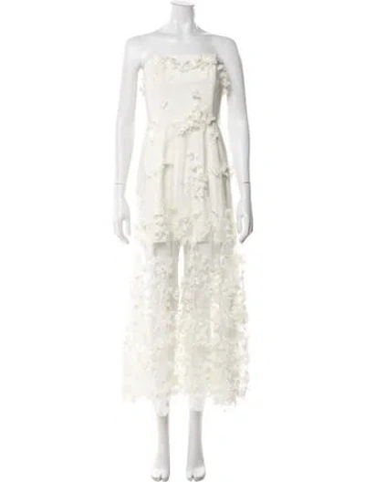 Pre-owned Helsa Strapless Midi Length Dress In Neutral