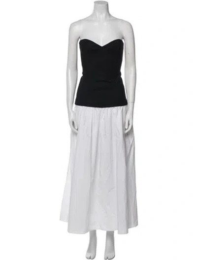 Pre-owned Helsa Strapless Midi Length Dress In White